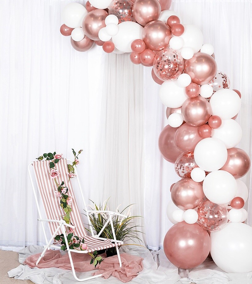 DIY Deluxe Ballonbue - Rosaguld-Hvid