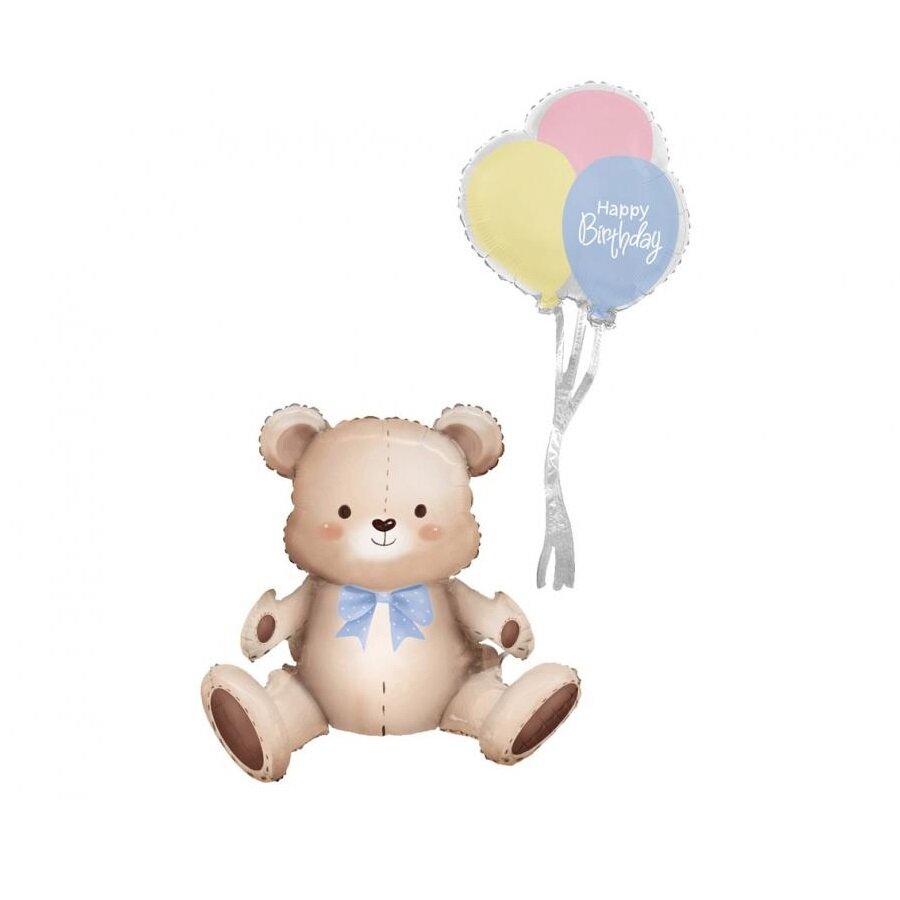 Teddybjørn Siddende Folieballon 76 cm