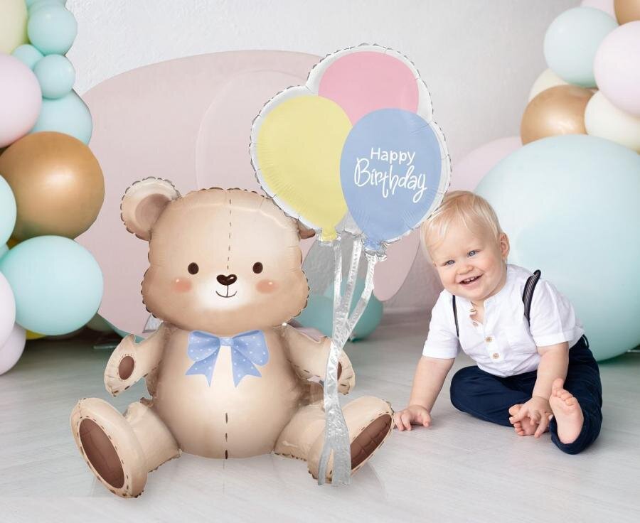 Teddybjørn Siddende Folieballon 76 cm