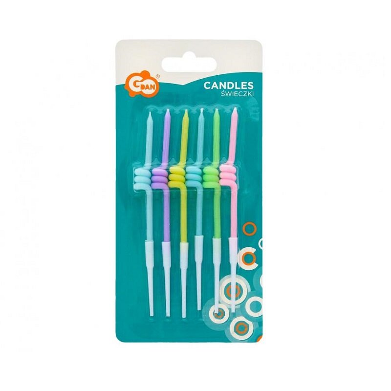 Kagelys Pastel Spiral 6 stk