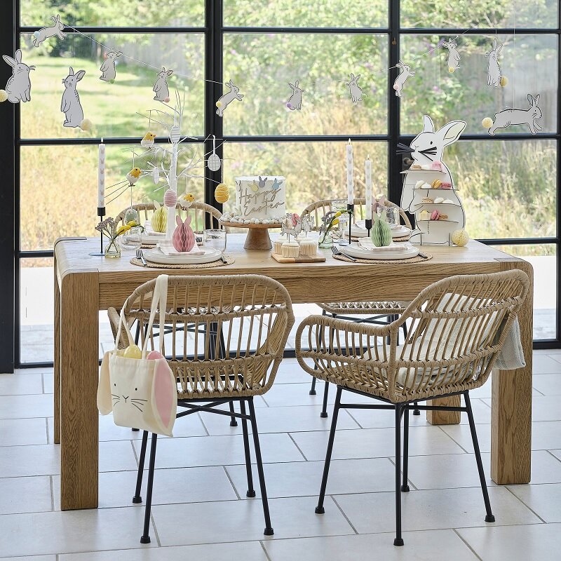 Borddekorationer Påskeharer i Honeycomb 3 stk