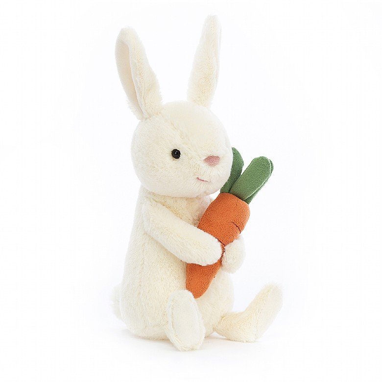 Jellycat - Hvid kanin med gulerod 18 cm