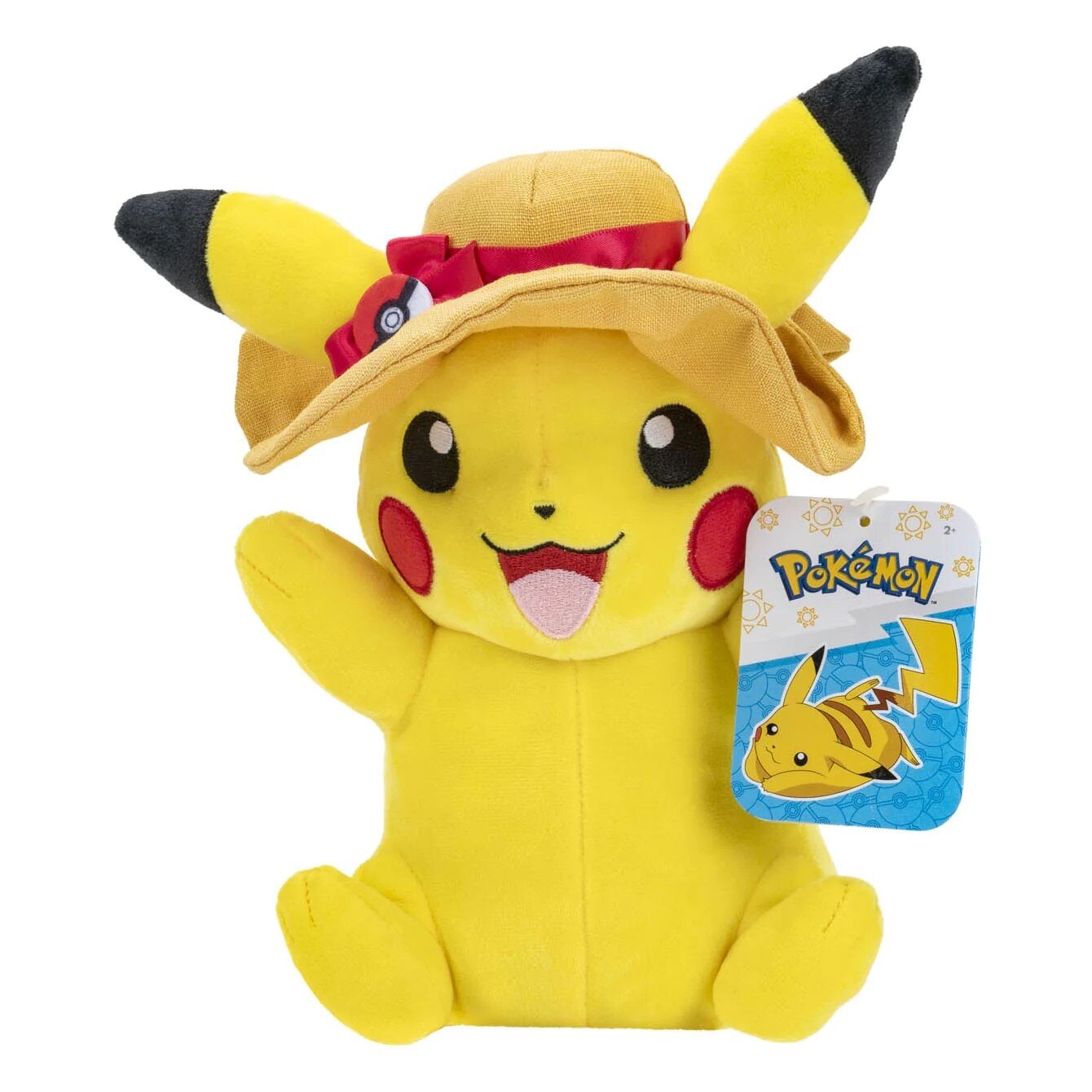 Pokémon - Bamse Pikachu med sommerhat 17 cm