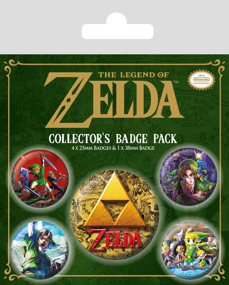 Zelda - Klassiske Badges 5 stk