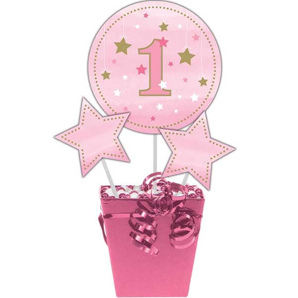 Twinkle Little Star Rosa, 1 år borddekoration