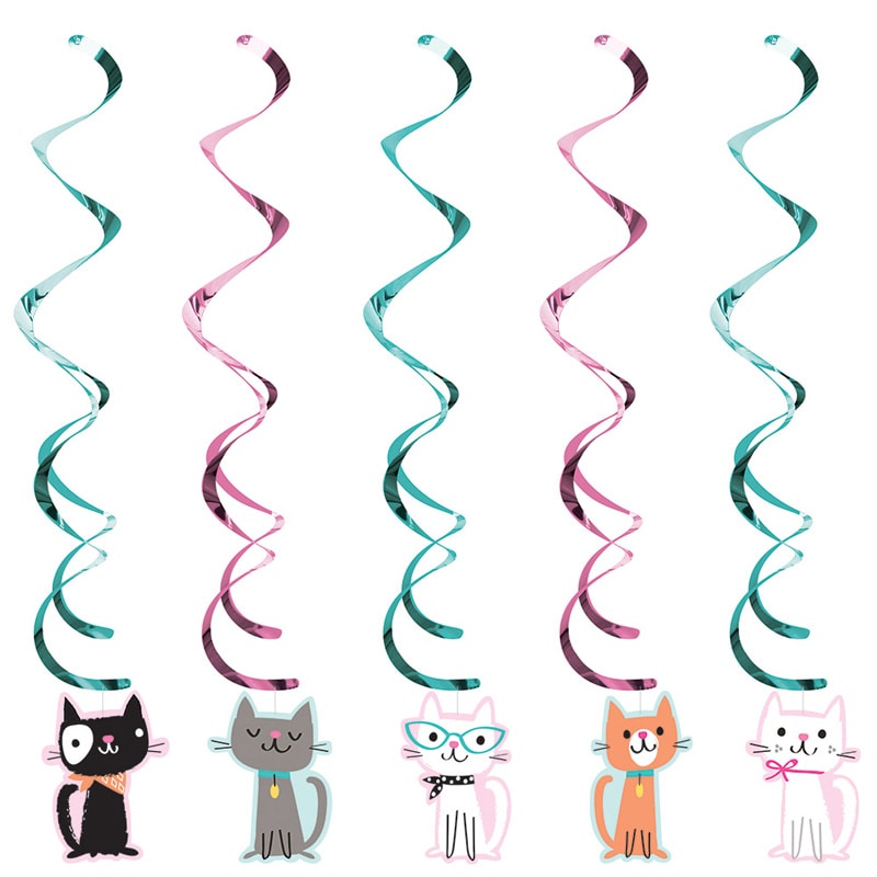 Cat Party - Hængende Swirl Dekorationer
