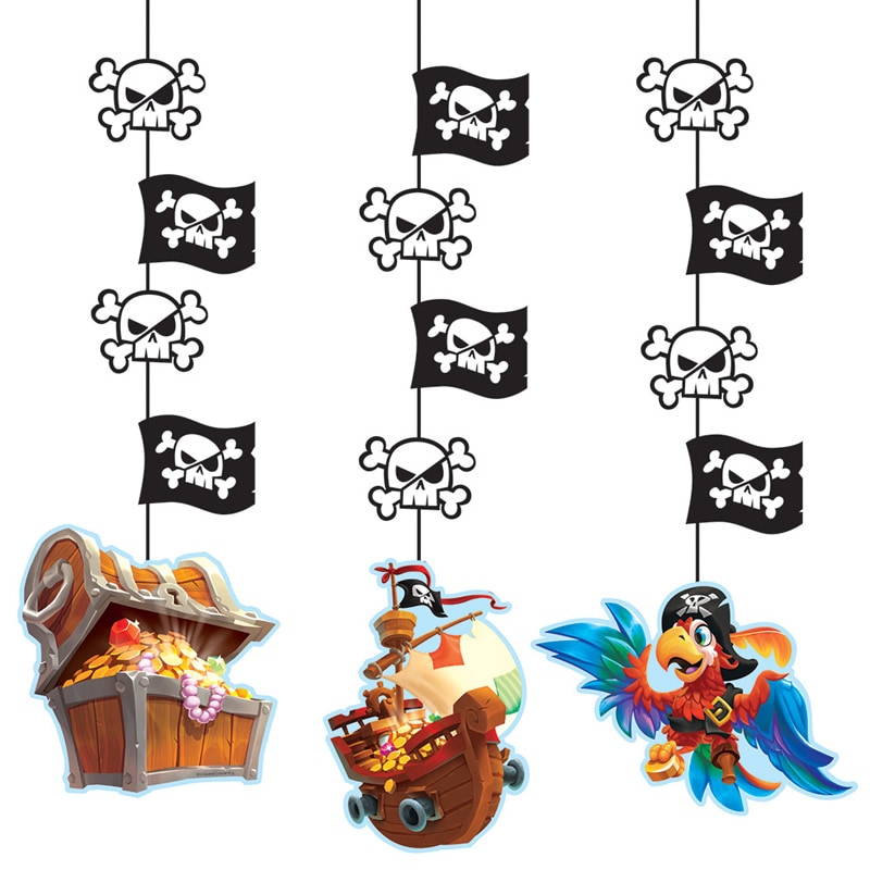 Pirates Treasure - Hængende Dekorationer 3 stk
