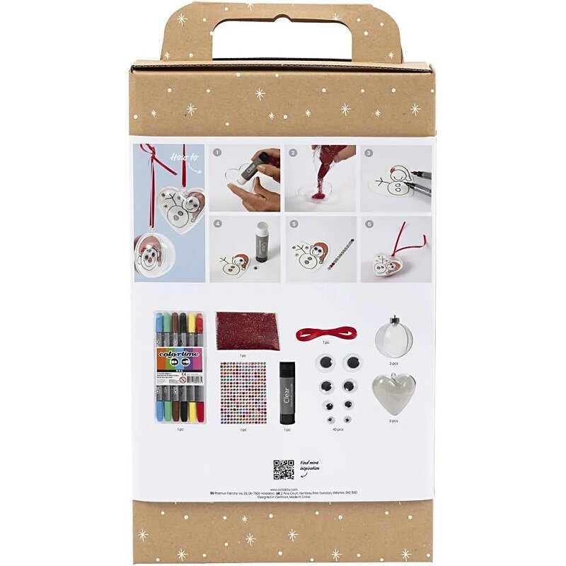 DIY Hobbykit - Juletræskugler hjerter