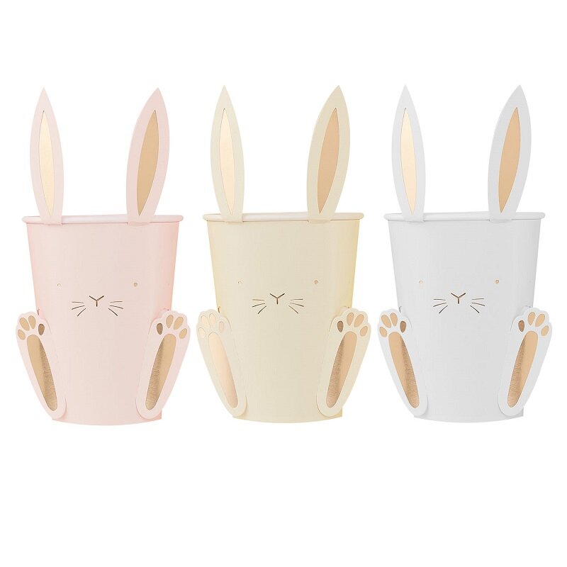 Papkrus - Kaniner med 3D ører 8 stk