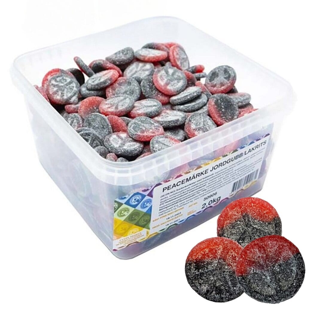 Peacemærke Jordbær/Lakrids 2 kg