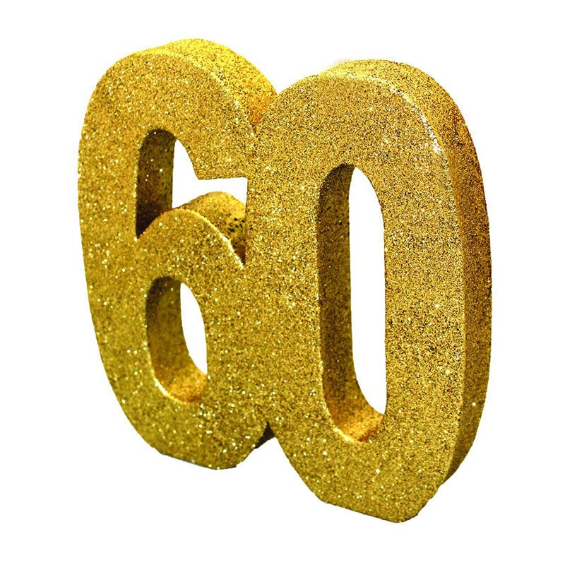 Borddekoration i guld glitter 60 år