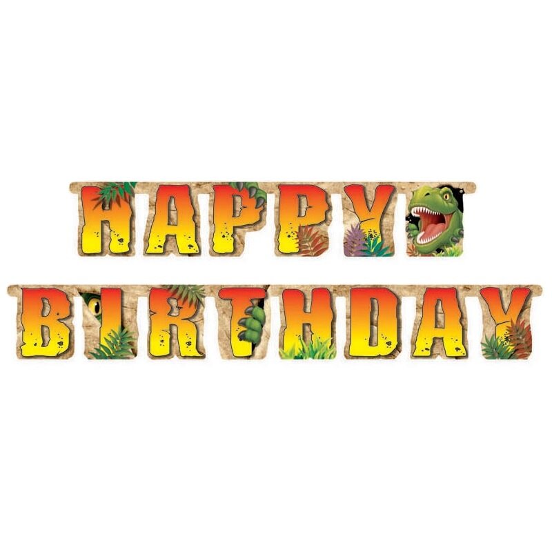 Dinosaurieeventyr - Guirlande Happy Birthday