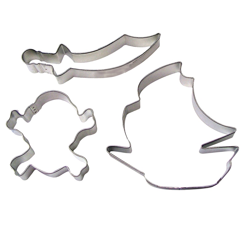 Kageformer av stål i pirattema 3 stk.