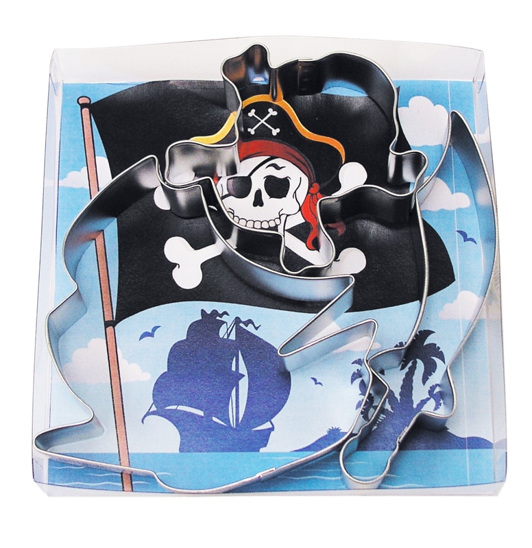 Kageformer av stål i pirattema 3 stk.