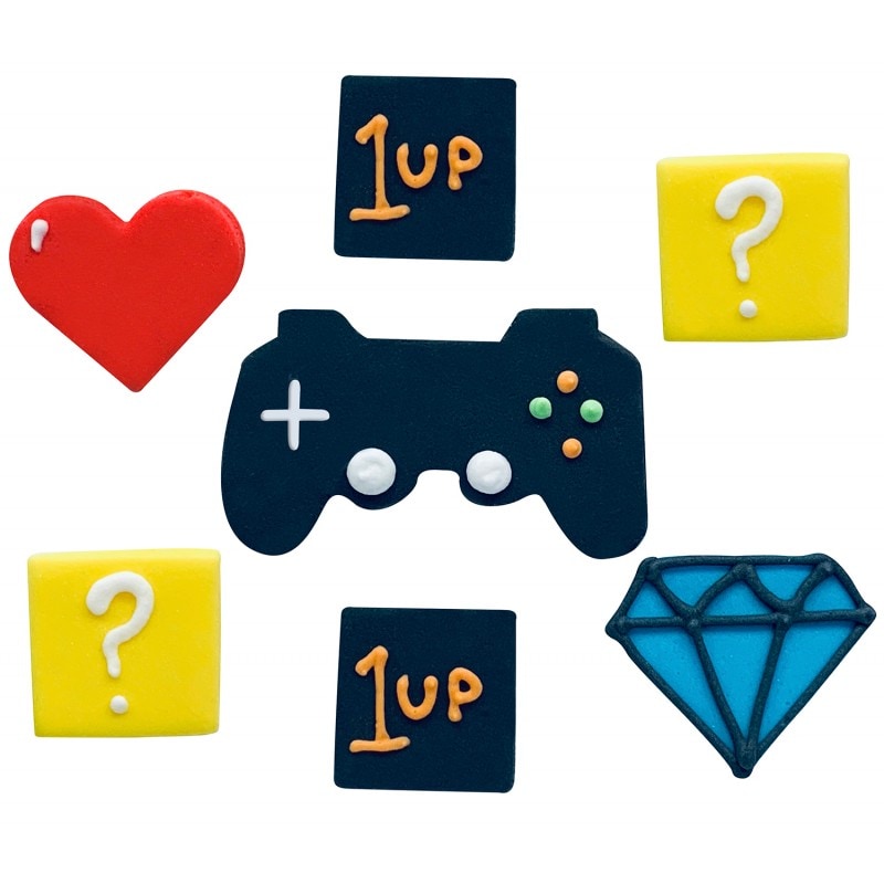 Gaming Party - Sukkerdekorationer 7 stk