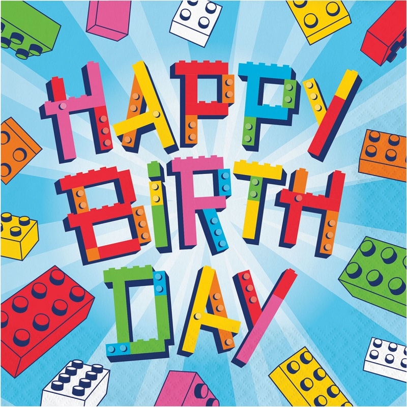 Block Party - Servietter Happy Birthday 16 stk
