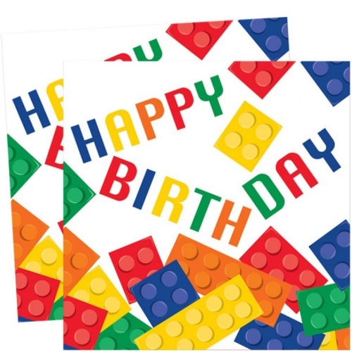 Block Party - Servietter Happy Birthday 16 stk