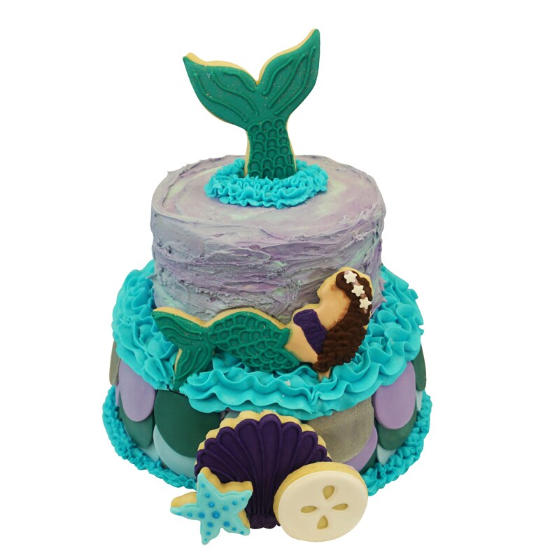 Havfrue kagedekorationskit, 5 dele