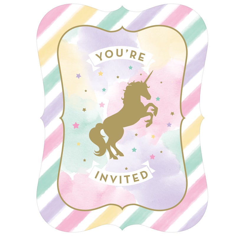 Unicorn Sparkle - Invitationer 8 stk