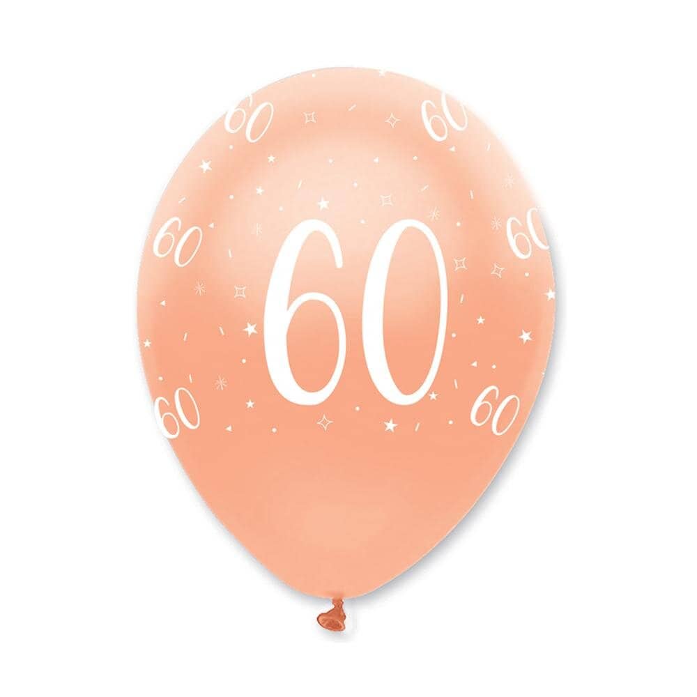 Balloner Rosaguld 60 år 6 stk.