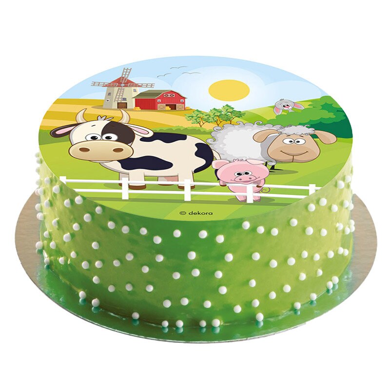 Kageprint Bondegård - Vaffelpapir 20 cm