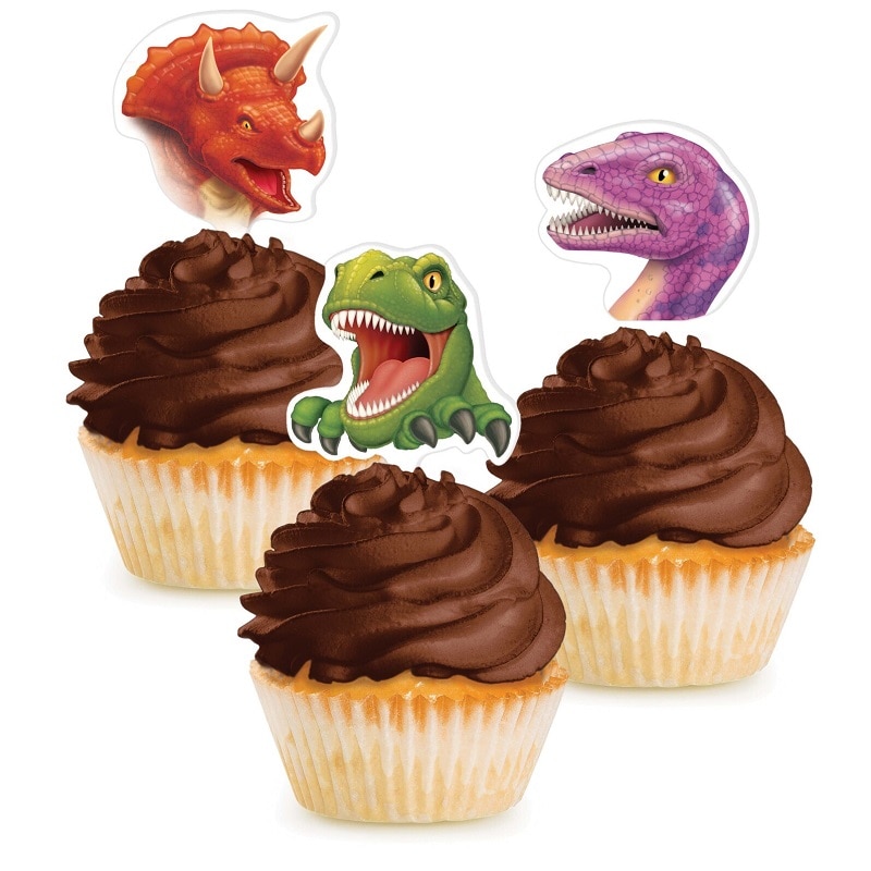 Cupcake Toppers - Dinosaurer 12 stk