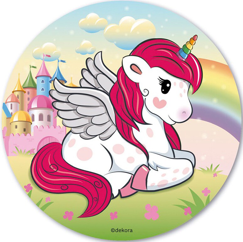 Kageprint Unicorn - Vaffelpapir 20 cm (C)