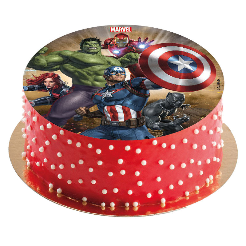 Kagebillede Avengers, Sukkerfri sukkerpasta 16 cm