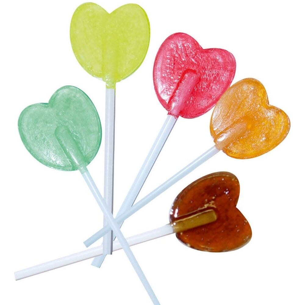 Hjerteformede Slikkepinde Stor pakke 1,19 kg