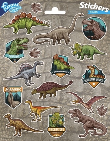 Dinosaur World - Klistermærker 18 stk