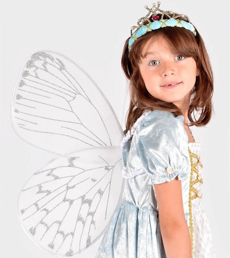 Glitrende Sølv Vinger Børnestørrelse
