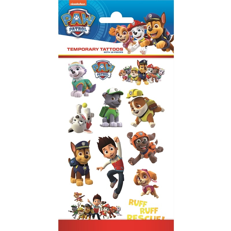 Paw Patrol - Tatoveringer 12 stk