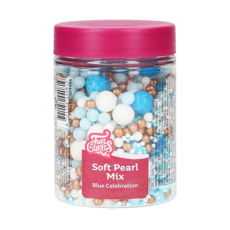 FunCakes Soft Pearls Blå Mix 80 gram