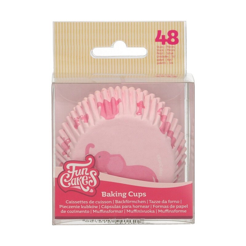 FunCakes - Muffinforme Elephant Pink 48 stk