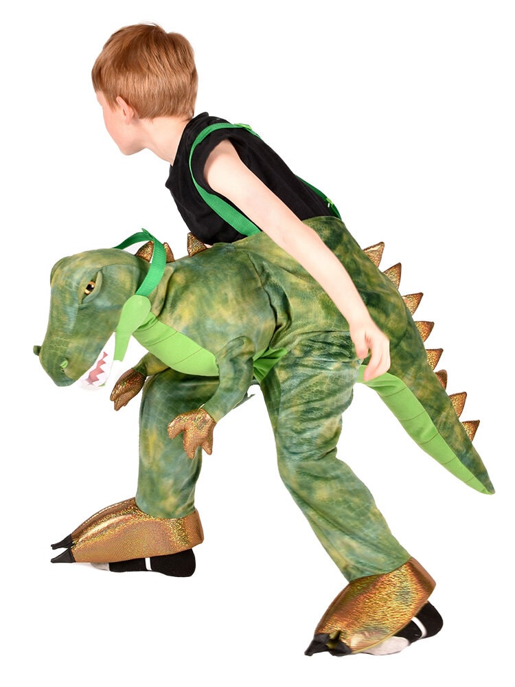 Grøn Dinosaur Jump-in Kostume Børn 3-8 år