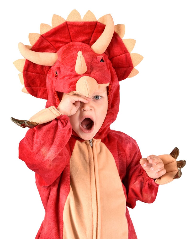 Dinosaur Triceratops Jumpsuit Kostume Børn 4-5 år