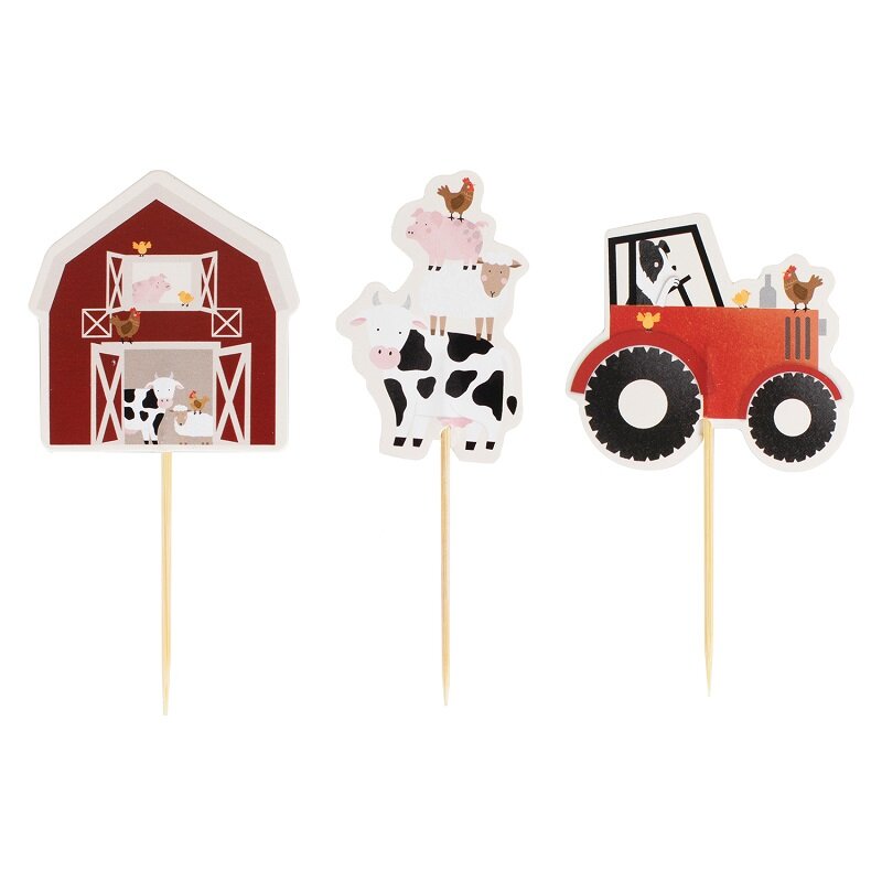 Bondegårdsdyr - Cake Toppers 6 stk