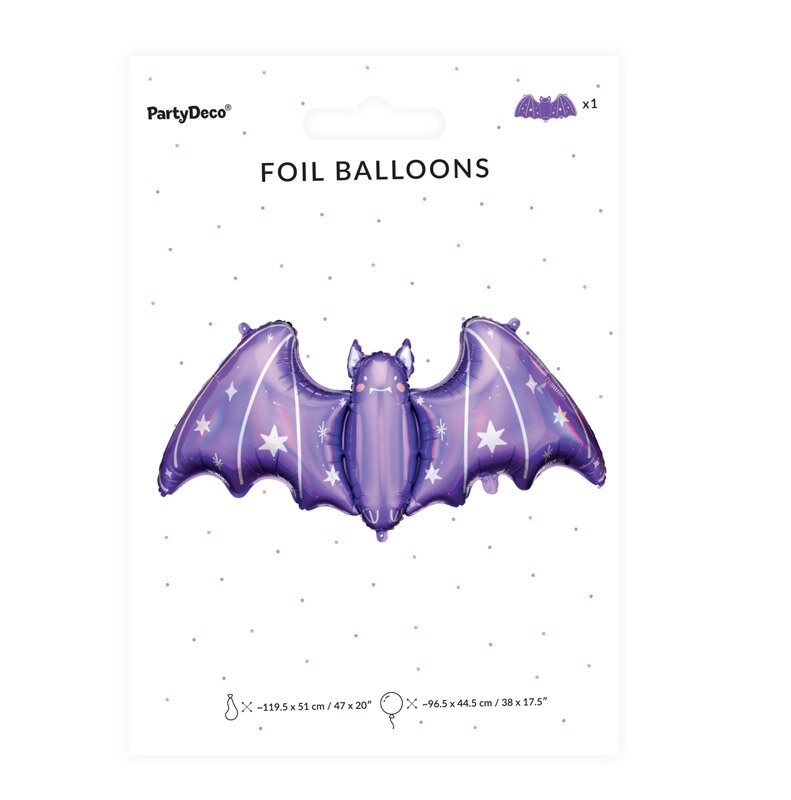 Folieballon Lilla flagermus 96 cm