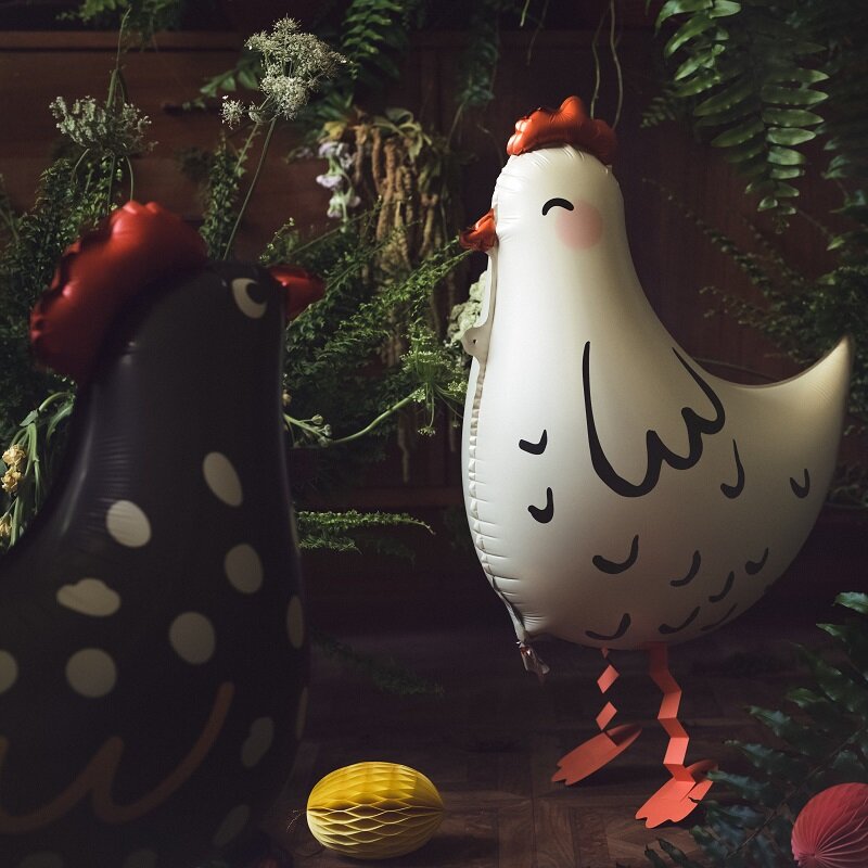 Folieballon - Hvid Høne 48 x 60 cm