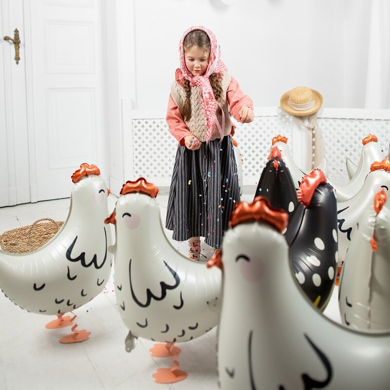 Folieballon - Hvid Høne 48 x 60 cm