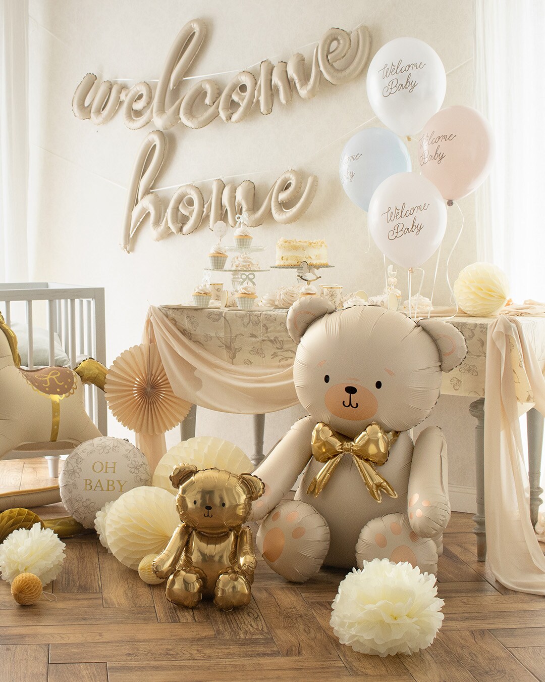 Teddybjørn Siddende Folieballon 84 cm