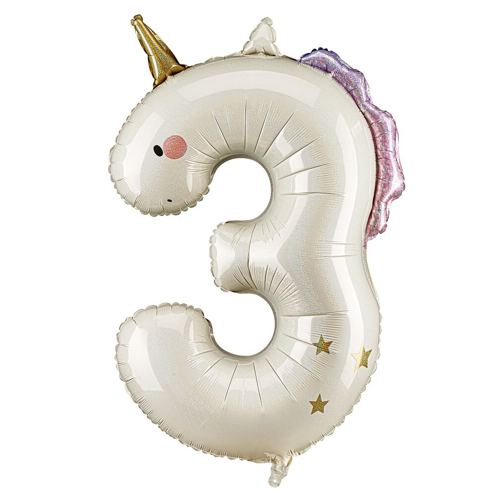 Enhørning Talballon 3 (92 cm)