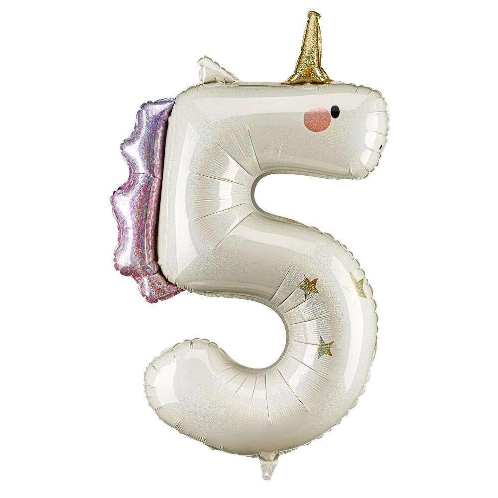 Enhørning Talballon 5 (92 cm)