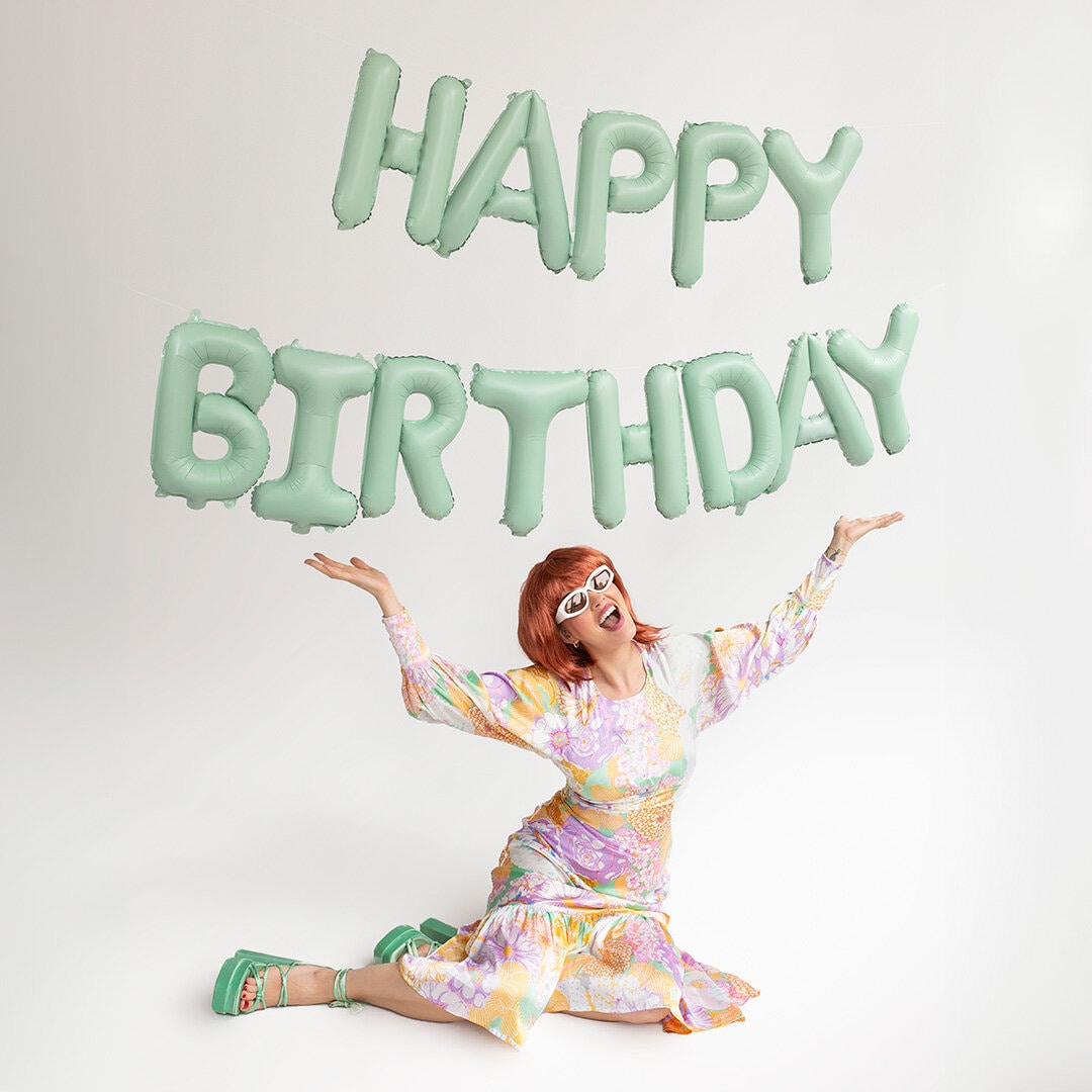 Ballongguirlande Happy Birthday Grøn 340 cm