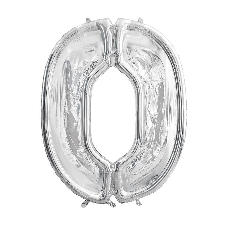 Ballonramme til dekoration, 126 cm høj, tal 0