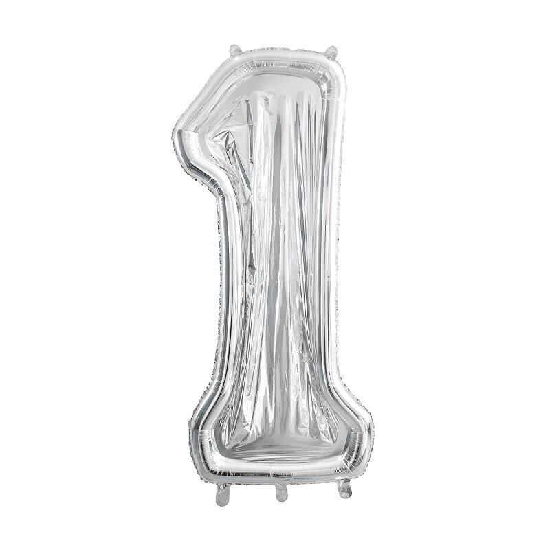 Ballonramme til dekoration, 126 cm høj, tal 1