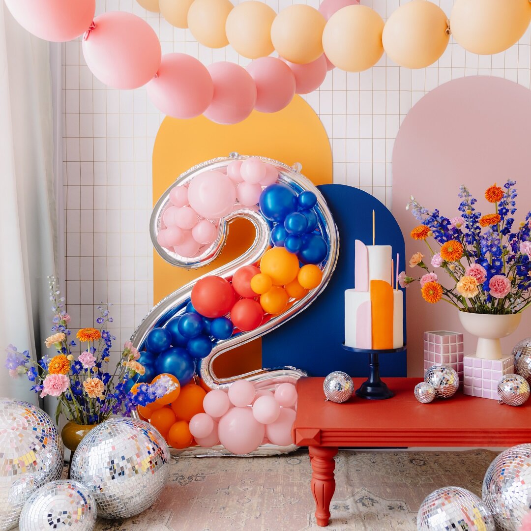 Ballonramme til dekoration, 126 cm høj, tal 2