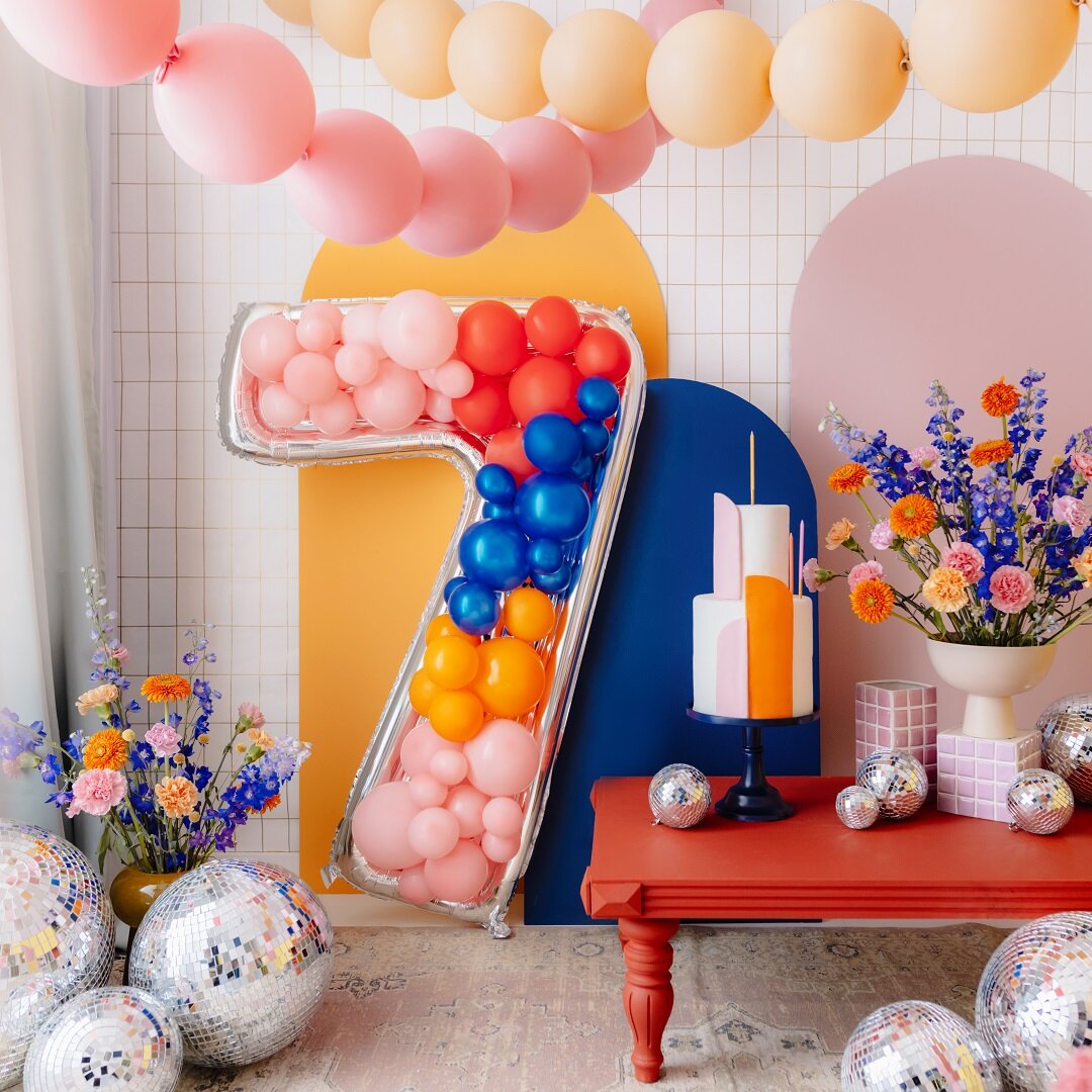 Ballonramme til dekoration, 126 cm høj, tal 7