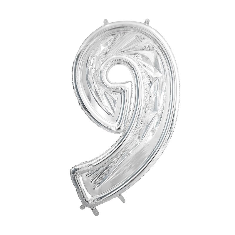 Ballonramme til dekoration, 126 cm høj, tal 9