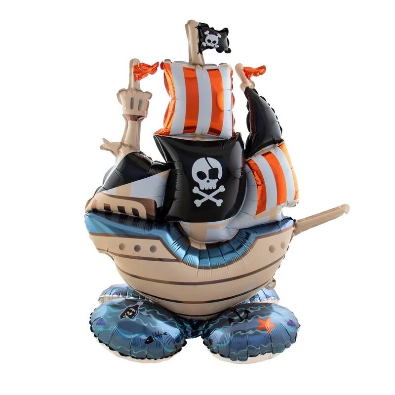 Stående Folieballon Piratskib 81 cm